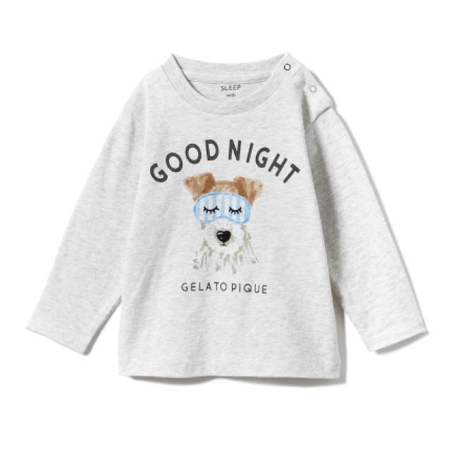 gelato pique(ジェラートピケ)の【新品】新作 ジェラートピケ アニマルアイマスクワンポイントbabyTシャツ キッズ/ベビー/マタニティのベビー服(~85cm)(Ｔシャツ)の商品写真