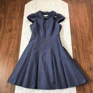 ルネ(René)の美品♡ Rene ネイビー お襟つき フロントジッパー  ワンピース 36(ひざ丈ワンピース)