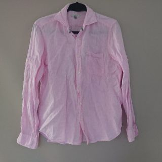 エーグル(AIGLE)の値下げ 美品 AIGLE エーグル リネン100%のシャツ ピンク M(シャツ/ブラウス(長袖/七分))