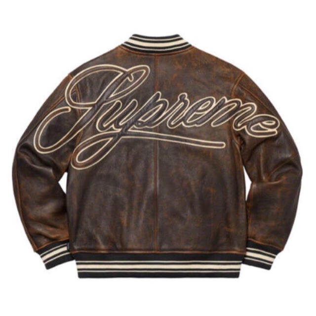 Supreme - Mサイズsupreme Leather Varsity Jacket Blackの通販 by ”Sup-white