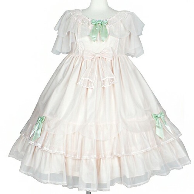 Angelic Pretty(アンジェリックプリティー)の3/6夜までで出品削除★すずらんヘッドドレス＋ワンピース レディースのワンピース(ひざ丈ワンピース)の商品写真