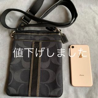 コーチ(COACH)のCOACH ブラックミニポシェット 送料無料！(ショルダーバッグ)