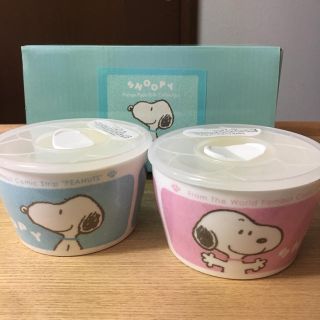 スヌーピー(SNOOPY)の新品 未使用 スヌーピー レンジパック 蓋付き 保存容器 耐熱 タッパー 陶器(容器)