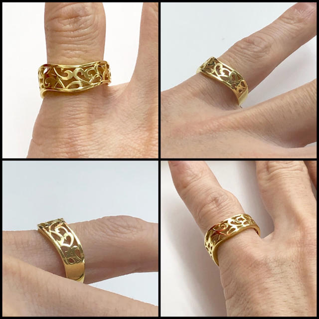 超特価！ 本物 K18 透かし デザイン リング 指輪 レディースのアクセサリー(リング(指輪))の商品写真