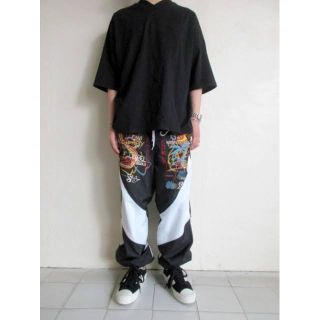 doublet 18ss カオス刺繍 ナイロンパンツ-