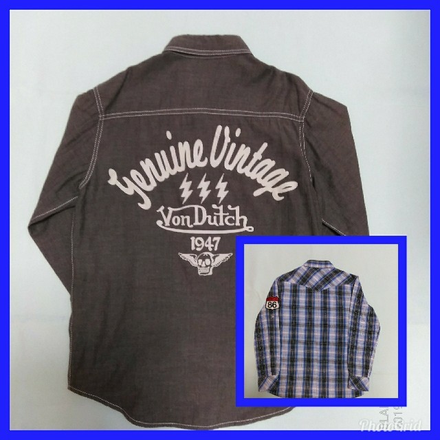 Von Dutch(ボンダッチ)の【専用】Von Dutch 綿100%シャツ他2着セット キッズ/ベビー/マタニティのキッズ服男の子用(90cm~)(Tシャツ/カットソー)の商品写真