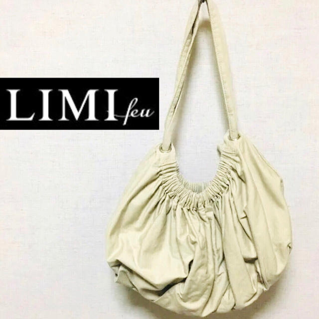 LIMI feu(リミフゥ)の美品◆LIMI feu リミフゥ コットンギャザーショルダーバッグ 大容量  レディースのバッグ(ショルダーバッグ)の商品写真