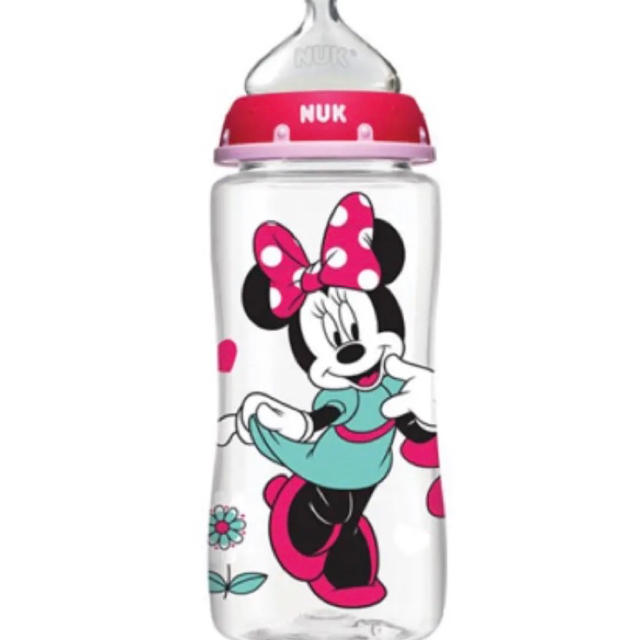 Disney(ディズニー)のNuk ヌーク 哺乳瓶 蓋付き ミニー 300ml キッズ/ベビー/マタニティの授乳/お食事用品(哺乳ビン)の商品写真