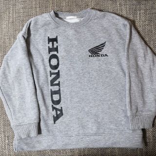 ジーユー(GU)のGU HONDAロゴ　トレーナー　スウェット　グレー　130　(Tシャツ/カットソー)