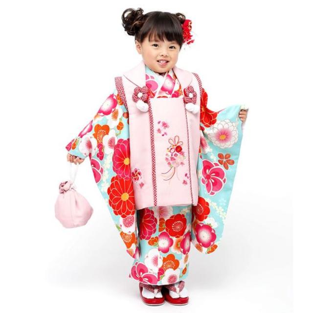 七五三 3歳 女の子 新品 小町 被布着物セット 半衿足袋付き NO28972別途240円コメント