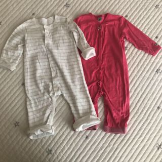 プチバトー(PETIT BATEAU)のれいんぼーさま専用です。プチバトー 3枚(ロンパース)