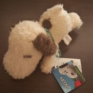 スヌーピー(SNOOPY)の新品 寝そべり スヌーピー ぬいぐるみ うす茶 キーホルダー モコモコふわふわ(ぬいぐるみ)