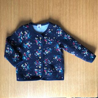 プチバトー(PETIT BATEAU)の美品 24m チュビック フラワープリント カーディガン(カーディガン/ボレロ)