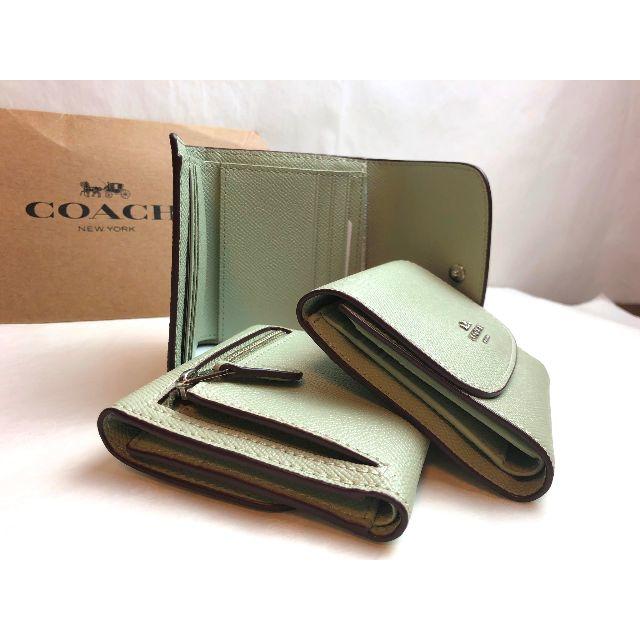 COACH(コーチ)のコーチ COACH 折財布 ミニウォレット パステル系 グリーン レディースのファッション小物(財布)の商品写真