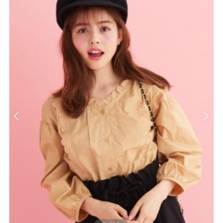 マジェスティックレゴン(MAJESTIC LEGON)の♥︎︎マジェスティックレゴン スカラップ レース ブラウス ブラック♥︎︎(シャツ/ブラウス(長袖/七分))