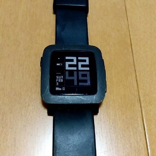 名作 Pebble Time スマートウオッチ 黒 動作品 (その他)