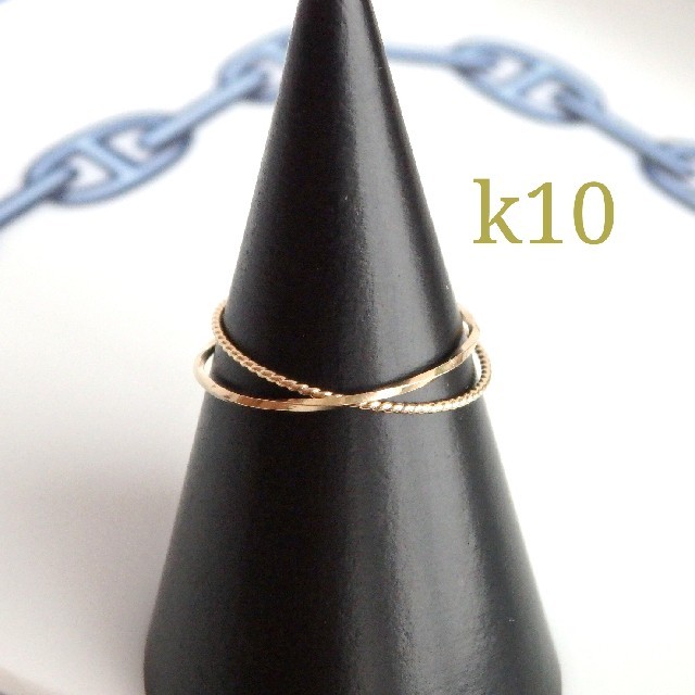 Mituka115様専用ページ　k10 2連リング レディースのアクセサリー(リング(指輪))の商品写真