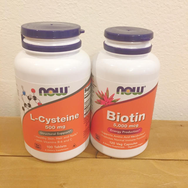 L-Cystein Lシステイン  ビオチン  now iherb 食品/飲料/酒の健康食品(ビタミン)の商品写真