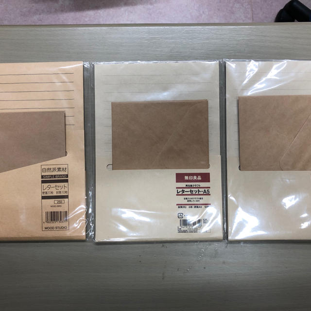 MUJI (無印良品)(ムジルシリョウヒン)の便箋&封筒セット（まとめ売り）④ インテリア/住まい/日用品の文房具(ノート/メモ帳/ふせん)の商品写真