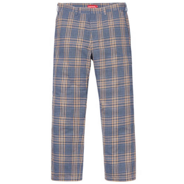 Supreme Work Pants Blue Plaid 32