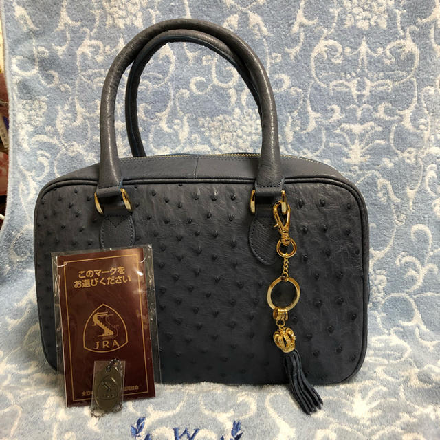 新品 クロワ・ロワイアル CROIX ROYAL オーストリッチ 本革製ハンドバッグ