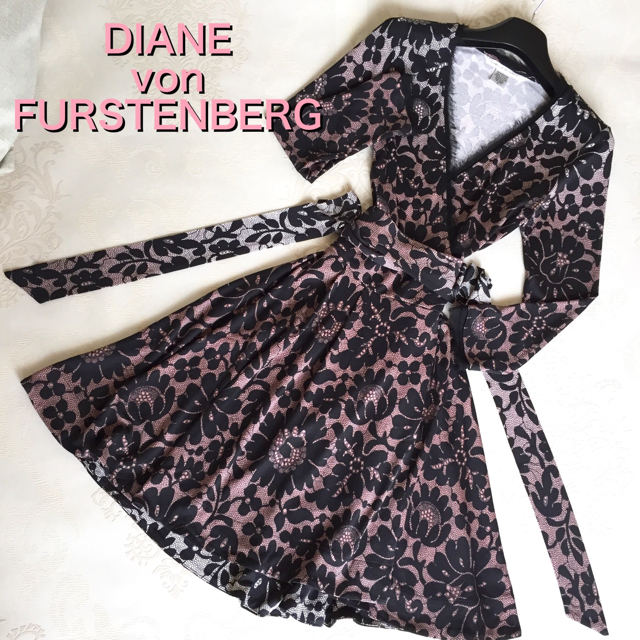 DIANE von FURSTENBERG(ダイアンフォンファステンバーグ)の【ゆき丸様専用】レース柄 DIANE von FURSTENBERG サイズ6  レディースのワンピース(ひざ丈ワンピース)の商品写真