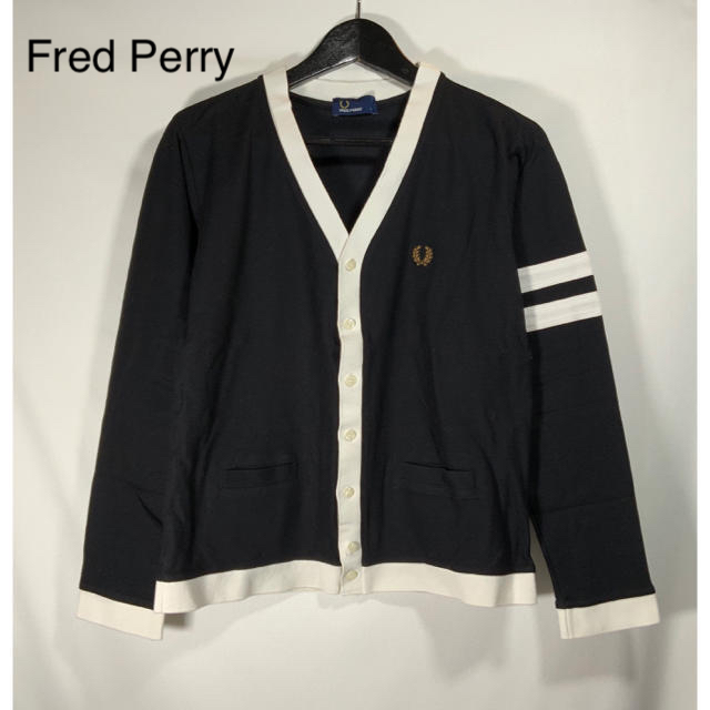 FRED PERRY(フレッドペリー)の💎新品💎FRED PERRY カーディガン ブラック サイズ L メンズのトップス(カーディガン)の商品写真