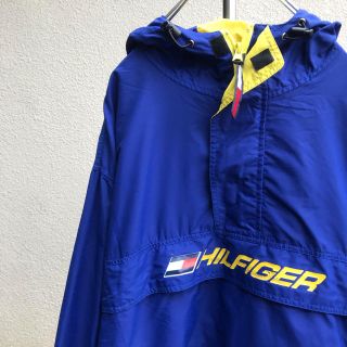 トミーヒルフィガー(TOMMY HILFIGER)のトミー 90s ナイロン ジップアップ  プルオーバー パーカー ビンテージ(ナイロンジャケット)