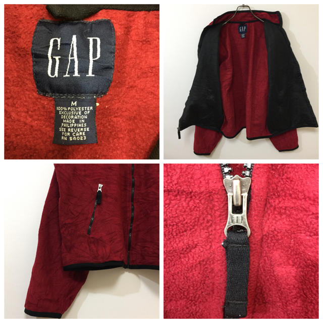 GAP(ギャップ)のGAP ギャップ フリース ジャケット えんじ色 M フルジップ US古着 メンズのジャケット/アウター(ブルゾン)の商品写真