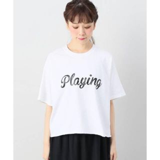 スピックアンドスパン(Spick & Span)の新品スピック&スパン【FUNG】カットオフBIG Tシャツ 白 カットソー(Tシャツ(半袖/袖なし))