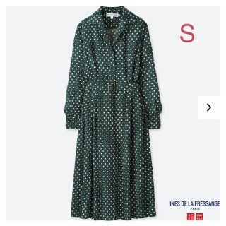 ユニクロ(UNIQLO)のユニクロ イネス・ド・ラ・フレサンジュ レーヨン ワンピース S／ダークグリーン(ロングワンピース/マキシワンピース)