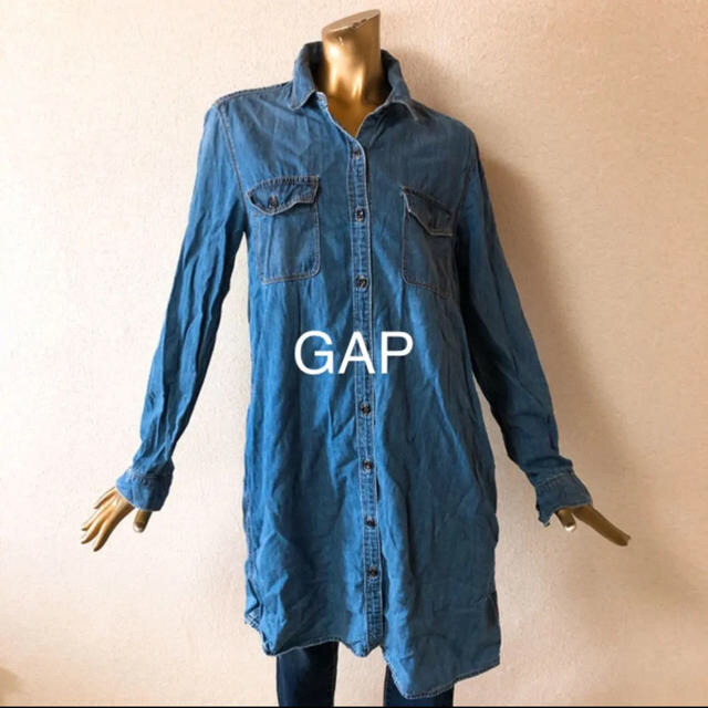 GAP(ギャップ)の☘R559☘GAP ポケット ロングデニムシャツ  L レディースのトップス(シャツ/ブラウス(長袖/七分))の商品写真