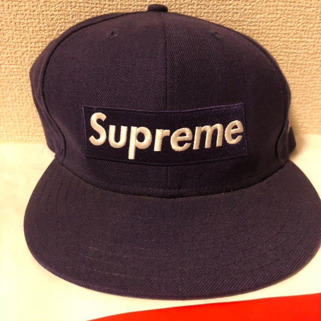 Supreme ボックスロゴ ニューエラキャップ 7 1/2 紫 初期 レア