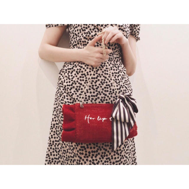 Her lip to♡Linen Frill Mini Bag