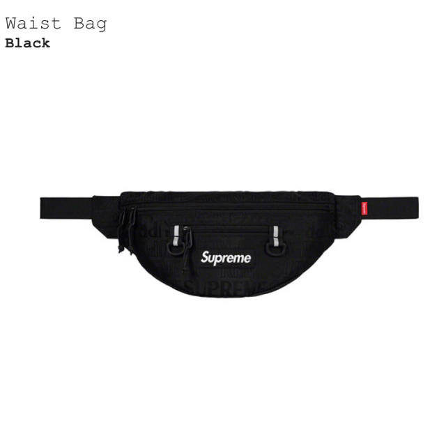 新品 Supreme19ss Waist Bag2 ウエストバック 黒 送料無料-
