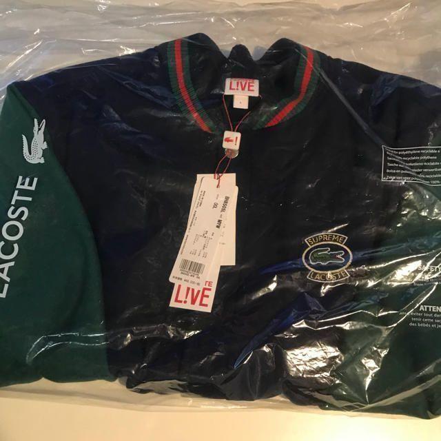 L 紺 Supreme/Lacoste Wool Varsity Jacketのサムネイル