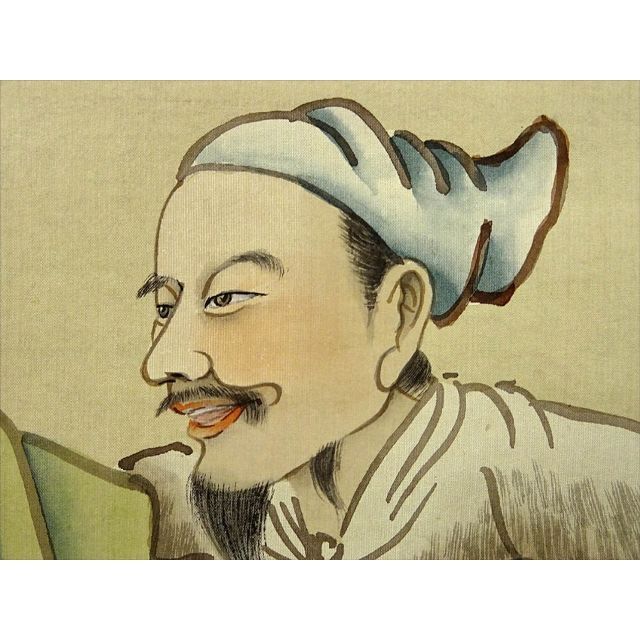 大幅掛軸 周琇『狙公図 猿回し』絹本 肉筆 箱付 掛け軸 a102711