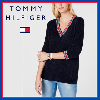 トミーヒルフィガー(TOMMY HILFIGER)の日本未入荷★トミーヒルフィガー Vネック ニット セーター ネイビー (ニット/セーター)