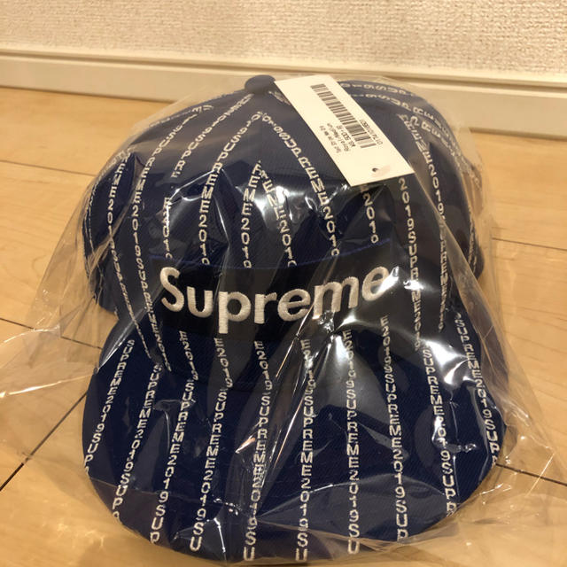 Supreme キャップ ストライプ ニューエラ   ブルー 青 Blue