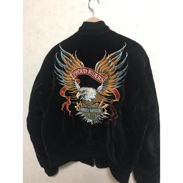 スカジャンHARLEY-DAVIDSON 高級星条旗イーグル刺繍ベロアスカジャン スカジャンHARLEY-DAVIDSON 高級星条旗イーグル刺繍ベロアスカジャン