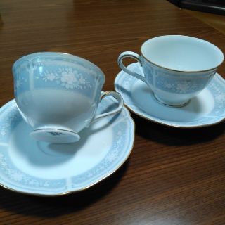 ノリタケ(Noritake)のレースウッドゴールド  ティー／コーヒー碗皿ペアセット

(食器)