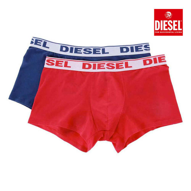 DIESEL(ディーゼル)のDiesel ボクサーパンツ2パック Red / Blue S 【新品】 メンズのアンダーウェア(ボクサーパンツ)の商品写真