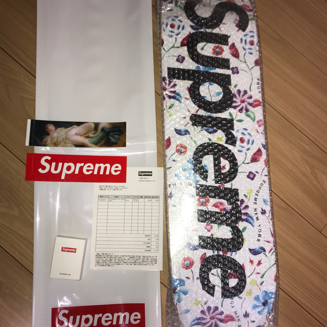 16000円 白 Floral Supreme Skateboard Airbrushed www