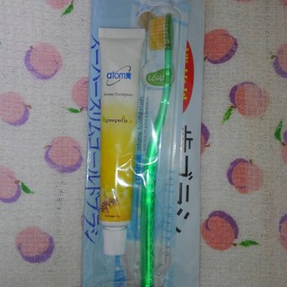 アトミ☆プロポリス歯磨きペースト＆ゴールド抗菌のスーパースリムブラシセット(歯磨き粉)