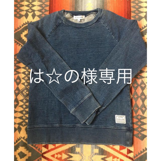 GLOBAL WORK(グローバルワーク)の新学期に！GLOBALWORK インディゴスウェット ＸＸＬ キッズ/ベビー/マタニティのキッズ服男の子用(90cm~)(Tシャツ/カットソー)の商品写真