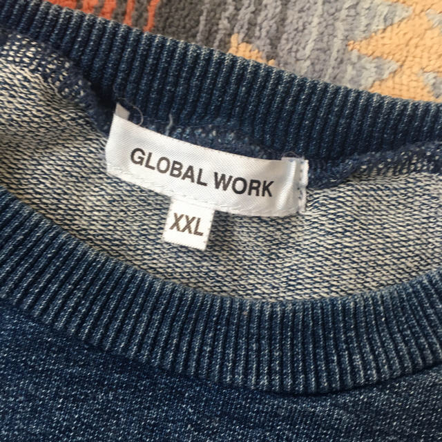 GLOBAL WORK(グローバルワーク)の新学期に！GLOBALWORK インディゴスウェット ＸＸＬ キッズ/ベビー/マタニティのキッズ服男の子用(90cm~)(Tシャツ/カットソー)の商品写真