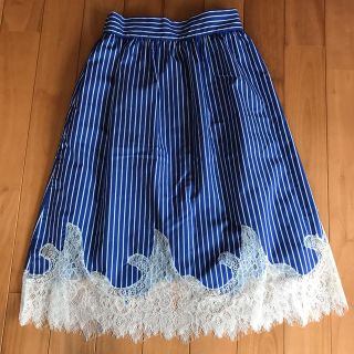 ザラ(ZARA)のZARA 裾 レース スカート(ひざ丈スカート)