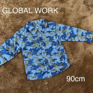 グローバルワーク(GLOBAL WORK)のGLOBAL WORK 迷彩柄チェックシャツ Sサイズ 男の子(Tシャツ/カットソー)