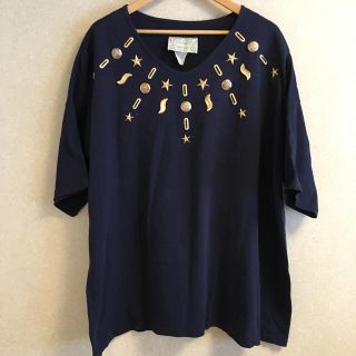 デプト(DEPT)のUS vintage bigトップス ワンピ紺xtchookedeptrose(ミニワンピース)