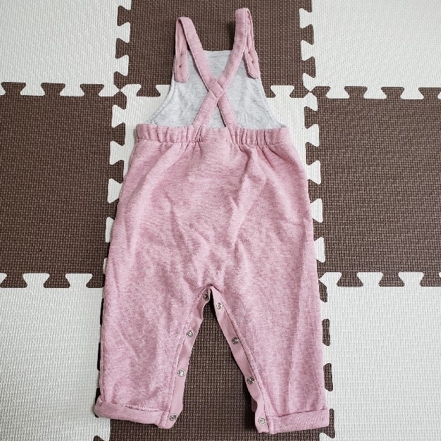 NEXT(ネクスト)のNEXTbaby ピンク バンビ柄ダンガリー＆ボディスーツ 6-9ヶ月 キッズ/ベビー/マタニティのベビー服(~85cm)(ロンパース)の商品写真